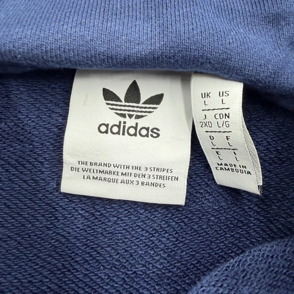 Adidas Originals Mens Navy Blue Geometric Trefoil Monogram Zip Up Hoodie Large